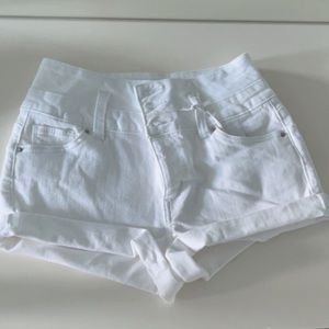 White High Waisted Shorts
